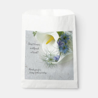Calla lilies and nigella flowers favour bag