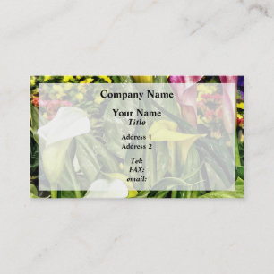 Calla Lilies and Pansies Business Card