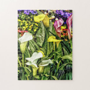 Calla Lilies and Pansies Jigsaw Puzzle