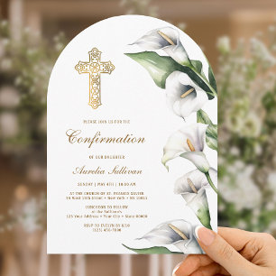Calla Lilies Arch Confirmation Invitation