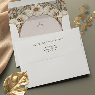 Calla Lilies Art Nouveau Vintage Cream Envelope
