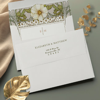 Calla Lilies Art Nouveau Vintage Envelope