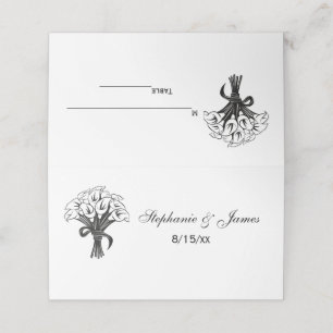 Calla Lilies Bouquet Bow Ribbon Place Card