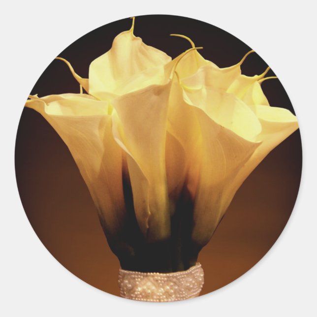 Calla lilies.... classic round sticker (Front)