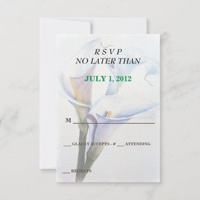 CALLA LILIES CUSTOMIZABLE RSVP CARDS (Front)