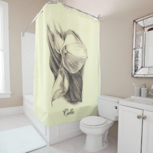 Calla Lilies Drawing Shower Curtain