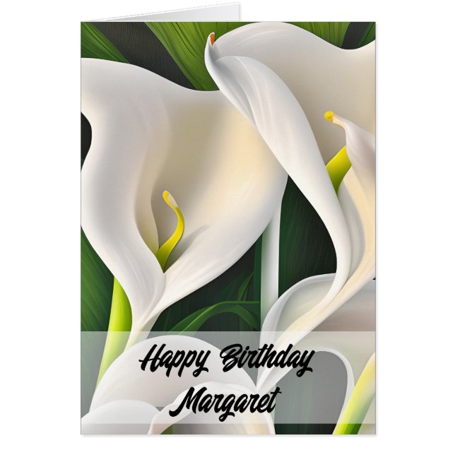 Calla Lilies Happy Birthday Card (Front)