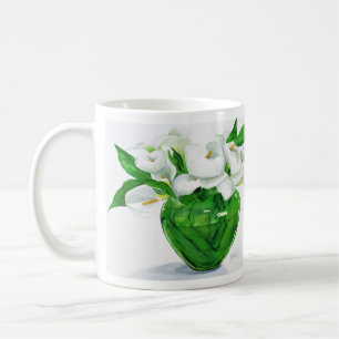 Calla Lilies in Green Vase Mug