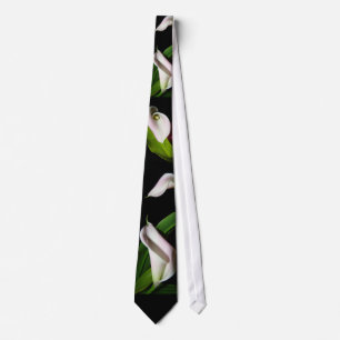 Calla Lilies & Leaves Tie