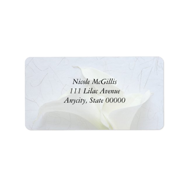 Calla lilies on decorative background fade label (Front)