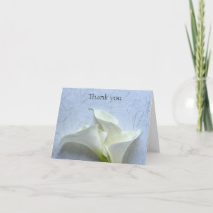 Calla lilies on decorative background Thank You  Card