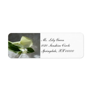Calla Lilies on White Lace Return Address Label