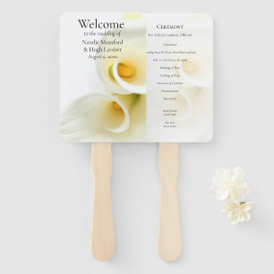 Calla lilies overhead closeup hand fan