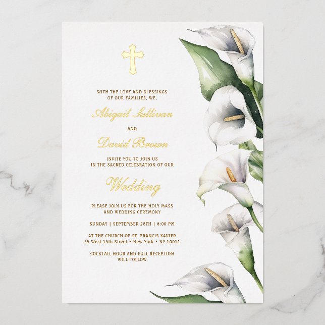 Calla Lilies Religious Wedding (Front)