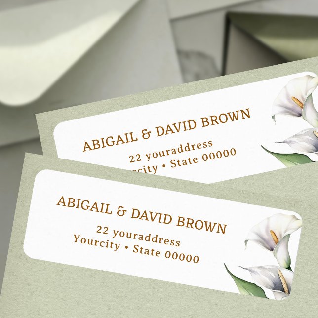 Calla lilies return address label (Creator Uploaded)