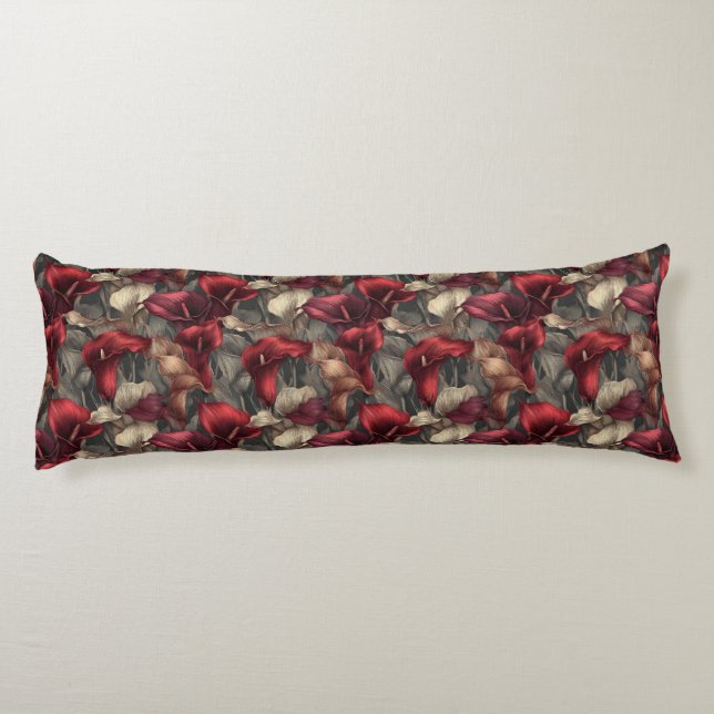 Calla Lilies Texture Rustic Decor Victorian Matern Body Cushion (Back)