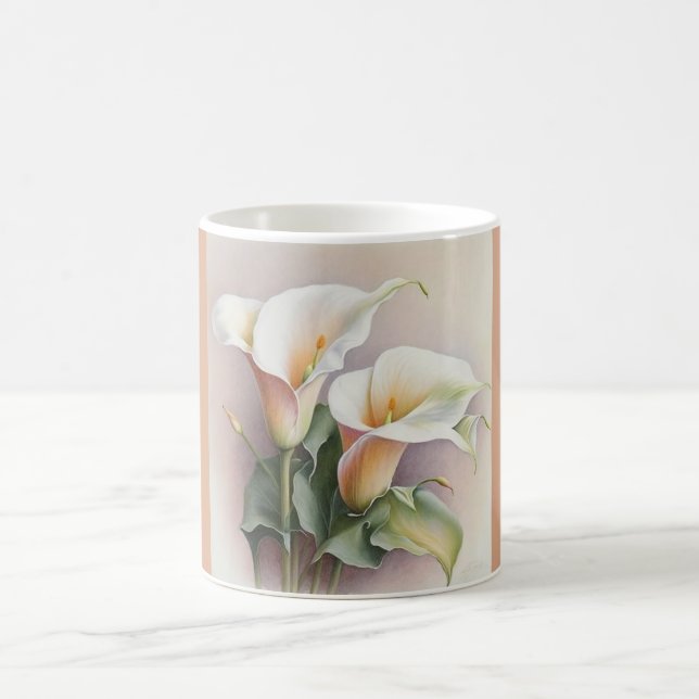 Calla lilies watercolor coffee mug (Center)