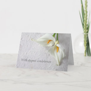 Calla lilies with room for text card
