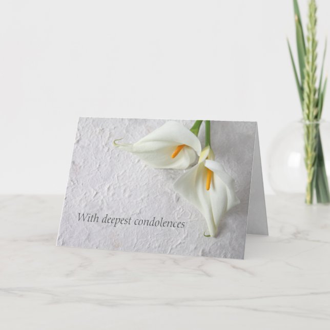 Calla lilies with room for text card (Front)