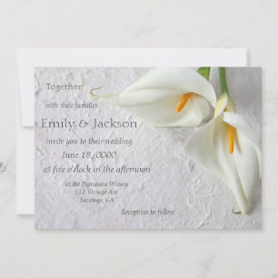 Calla lilies with room for text wedding Invitation