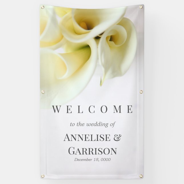 Calla lilies with text space banner (Vertical)