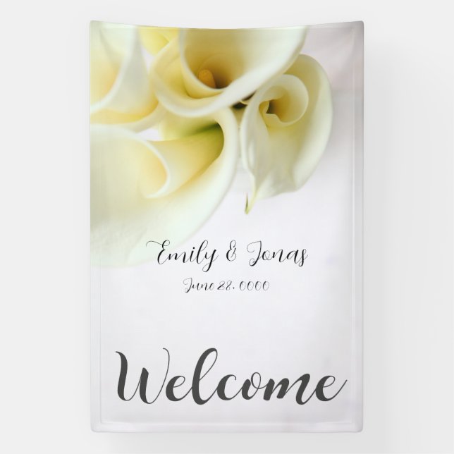Calla lilies with text space banner (Vertical)