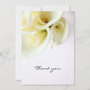 Calla lilies with text space thank you card