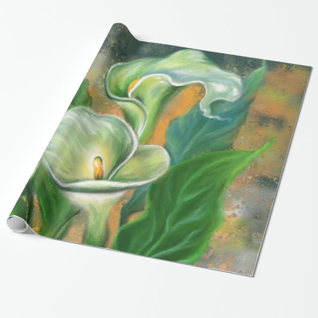 Calla Lilies Wrapping Paper (Unrolled)