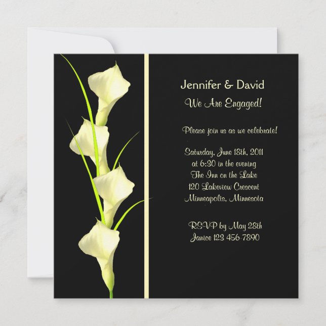 Calla Lillies Engagement Invitation (Front)