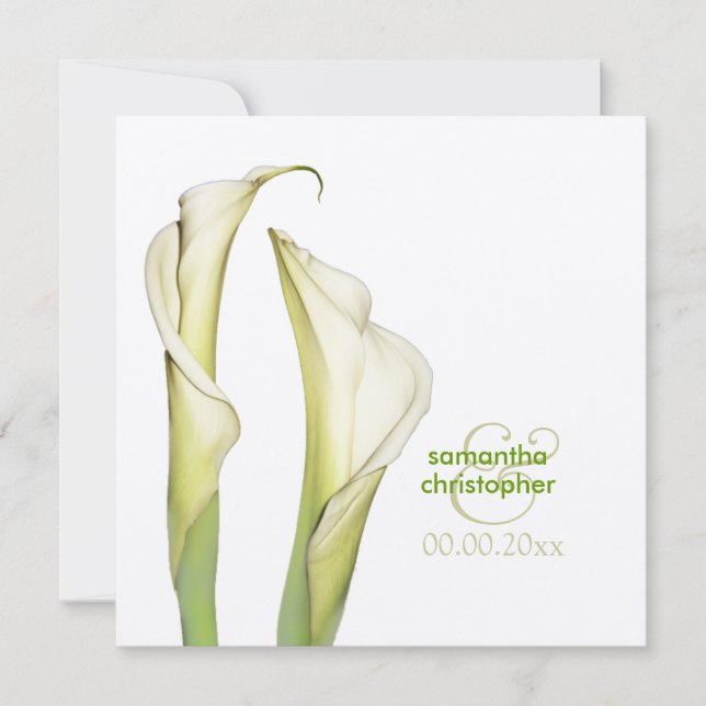 Calla lillies/wedding Invitations (Front)