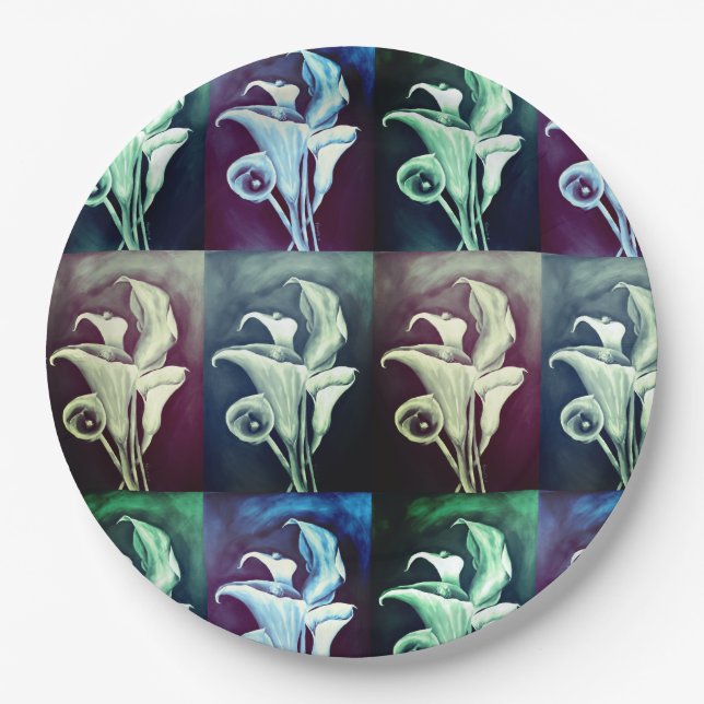 Calla Lilly- Bohemian Pattern Paper Plate (Front)