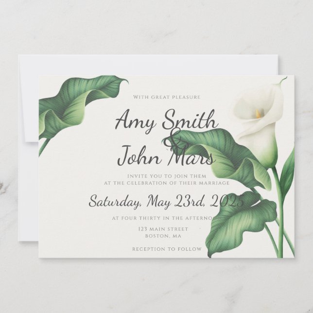 Calla Lilly Invitation (Front)