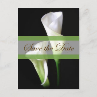 Calla Lily 2 Save the Date Wedding Announcement Postcard