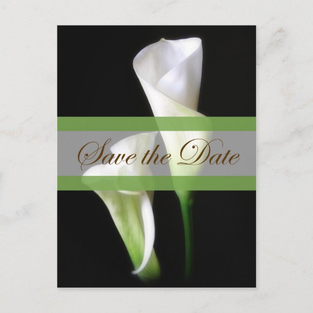 Calla Lily 2 Save the Date Wedding Announcement Postcard (Front)