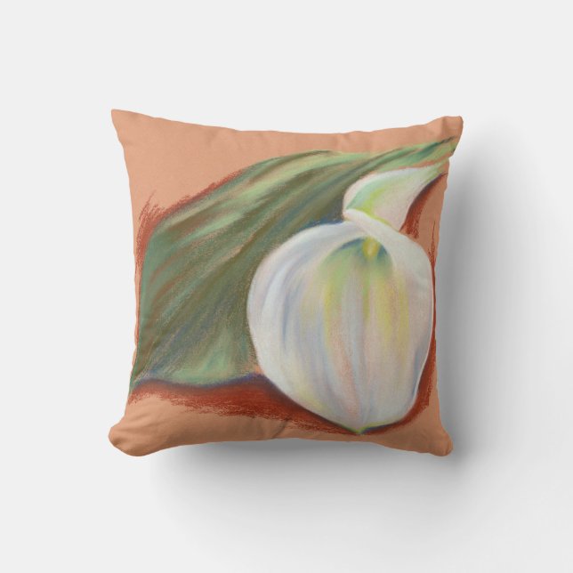 Calla Lily and Leaf Cushion (Front)