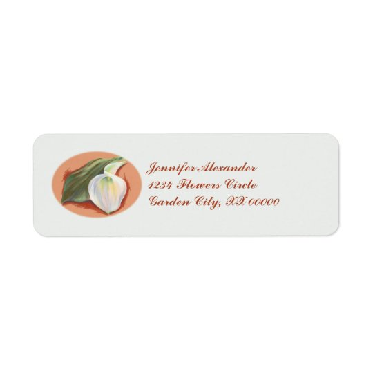 Calla Lily and Leaf Wedding Return Address Label