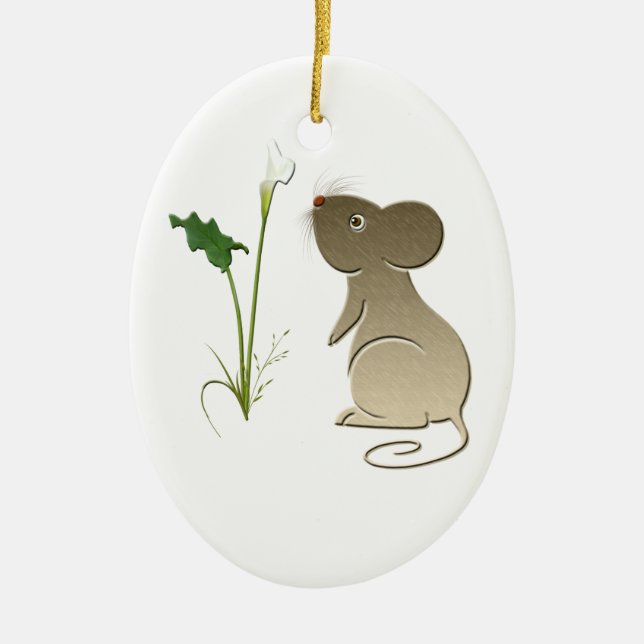 Calla lily and mouse Ornament (Front)