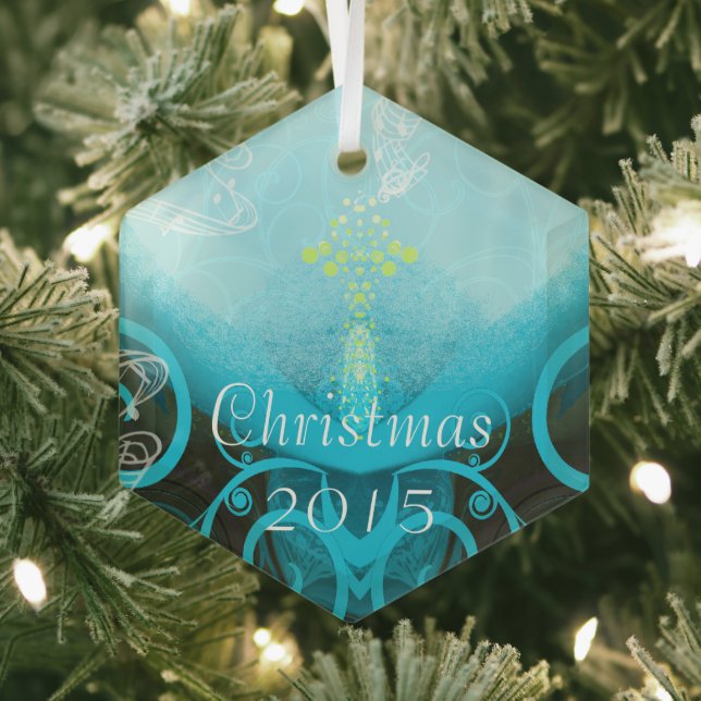 Calla Lily Aqua Christmas Ornament (Insitu)