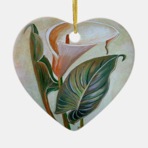 Calla Lily Beautiful Botanical Art Ceramic Tree Decoration