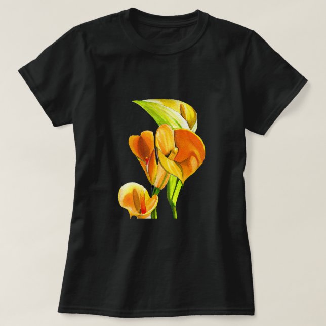 Calla lily blossom watercolor floral T-Shirt (Design Front)