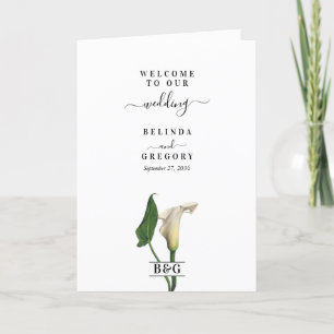 Calla Lily Botanical Wedding Order of Service Program