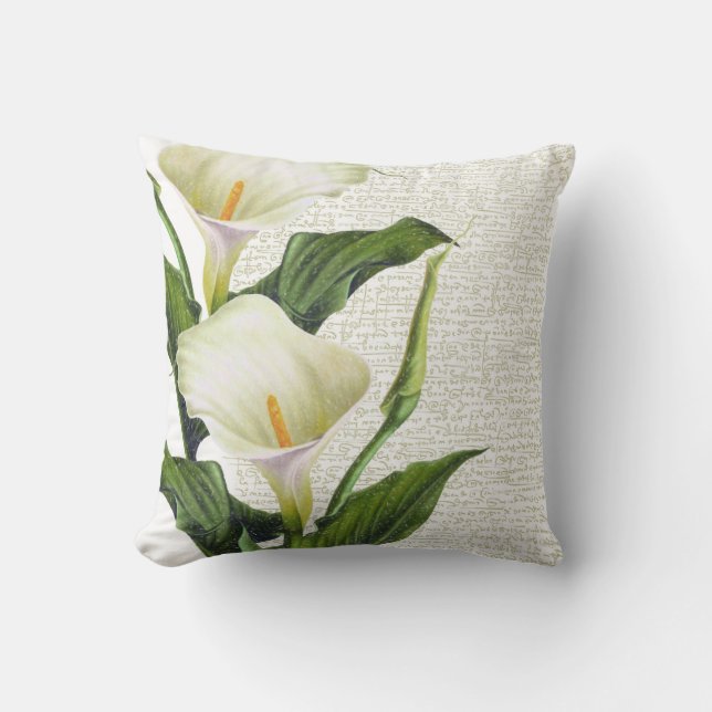 Calla Lily Calligraphy Cushion (Front)