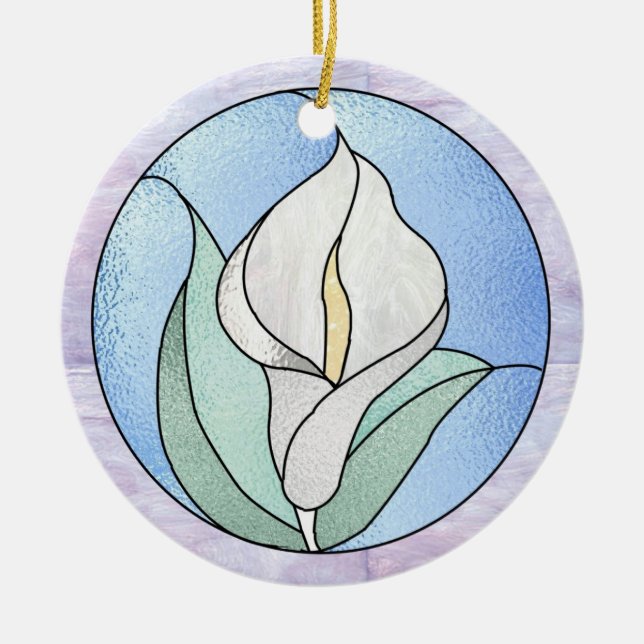 Calla Lily Ceramic Tree Decoration (Front)