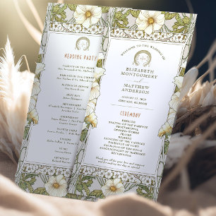 Calla Lily Ceremony Program Art Nouveau Mucha