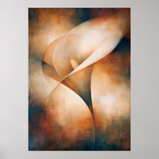 Calla Lily Cubist Floral Abstraction Poster