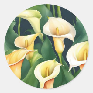 Calla Lily Elegant Classic Round Sticker