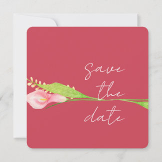 Calla Lily Elegant Save The Date Announcement