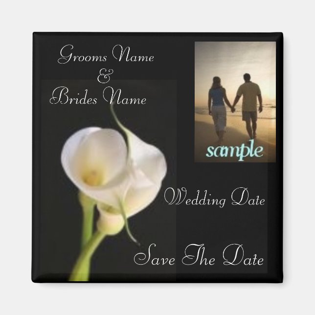 Calla Lily Elegant Save the Date Magnet (Front)