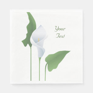 Calla Lily Floral Custom Paper Napkins