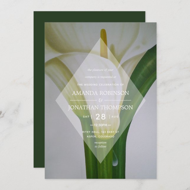 Calla Lily Floral Spring Wedding Invitation (Front/Back)